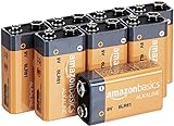 Amazon Basics - Pilas alcalinas de 9 voltios, gama Everyday, paquete de 8 (el aspecto puede variar)